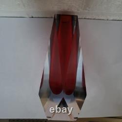 Vintage Mid Century Modern Murano Sommerso Art Glass Vase 1970s