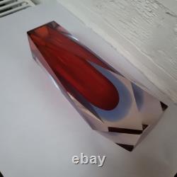 Vintage Mid Century Modern Murano Sommerso Art Glass Vase 1970s