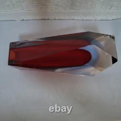 Vintage Mid Century Modern Murano Sommerso Art Glass Vase 1970s