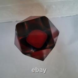 Vintage Mid Century Modern Murano Sommerso Art Glass Vase 1970s