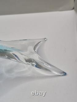 Vintage Murano Archimede Seguso Glass Dolphin Sculpture Blue Sommerso 30.5cm VGC