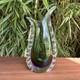 Vintage Murano Art Glass Vase Sommerso Latticino Mid Century Tear Drop Fishtail