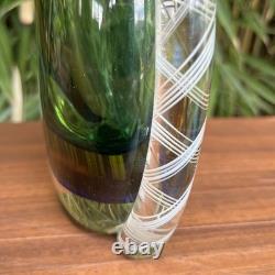 Vintage Murano Art Glass Vase Sommerso Latticino Mid Century Tear Drop Fishtail