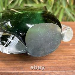 Vintage Murano Art Glass Vase Sommerso Latticino Mid Century Tear Drop Fishtail