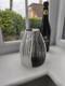 Vintage Murano Dino Martens Style Mezza Filigana Bianco Nero Art Glass Vase