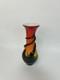 Vintage Murano Glass Vase 22cm Red Orange Yellow Black Spiral Ribbon Hand Blown