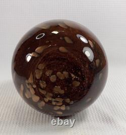 Vintage Murano Glass Vase Hand Blown Swirl Round Ribbed Top 10