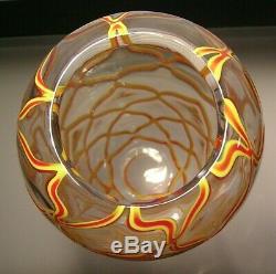 Vintage Murano Large Art Glass Vase Abstract Net Design