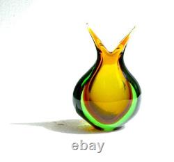 Vintage Murano Sommerso Art Glass Vase Mid-century, Italy Flavio Poli Style