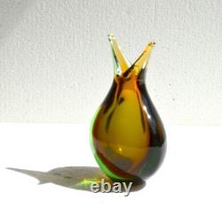 Vintage Murano Sommerso Art Glass Vase Mid-century, Italy Flavio Poli Style
