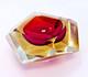 Vintage Murano Sommerso Faceted Diamond Glass Bowl Campanella Mandruzzato Era