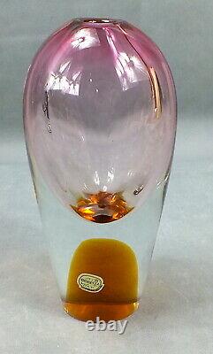 Vintage NOVY BOR BORO Crystal ART GLASS Vase JOSEF ROZINEK Design CZECH BOHEMIA