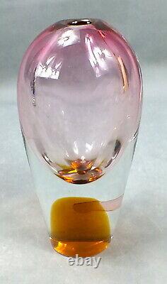 Vintage NOVY BOR BORO Crystal ART GLASS Vase JOSEF ROZINEK Design CZECH BOHEMIA