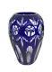 Vintage Nachtmann Cobalt Blue Cut To Clear Mid-century Art Glass Vase 8