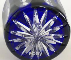 Vintage Nachtmann Cobalt Blue Cut To Clear Mid-Century Art Glass Vase 8