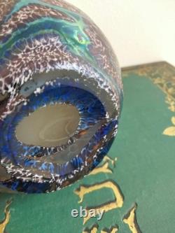 Vintage Okra Glass Sea Fever Cameo Vase