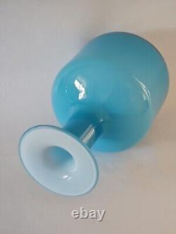 Vintage Otto Brauer Sky Blue Gulvase For Holmegaard Glass Denmark MCM