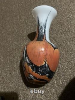 Vintage Pop Art Opaline Florence glass vase Carlo Moretti in Italy in the 1970s