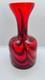 Vintage Red & Black Swirl Glass Vase Hand-blown Art Glass Mid-century Style