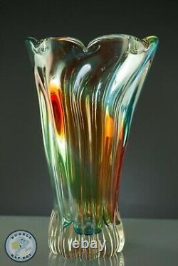 Vintage Sanyu Japan Narumi Art Glass Vase MID Century Modern Interior Design