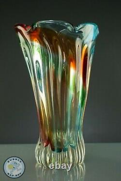 Vintage Sanyu Japan Narumi Art Glass Vase MID Century Modern Interior Design