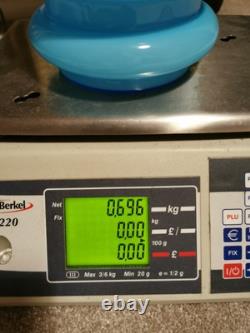 Vintage Scandinavian Hooped Blue Cased Glass Vase 60s 70s Swedish alsterfors