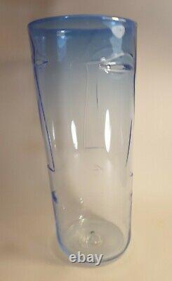Vintage Scottish Etched'Face' art glass vase by Graham Muir