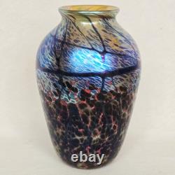 Vintage Signed Eric Dandurand 1999 Phoenix Studios Art Glass Vase 7.25