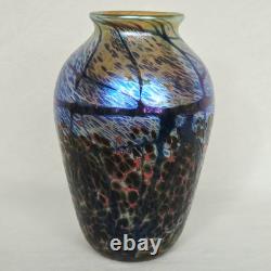 Vintage Signed Eric Dandurand 1999 Phoenix Studios Art Glass Vase 7.25