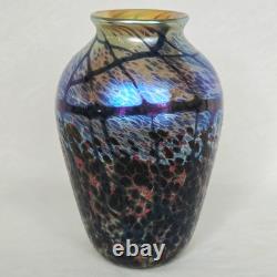 Vintage Signed Eric Dandurand 1999 Phoenix Studios Art Glass Vase 7.25