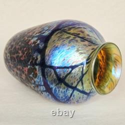 Vintage Signed Eric Dandurand 1999 Phoenix Studios Art Glass Vase 7.25
