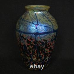 Vintage Signed Eric Dandurand 1999 Phoenix Studios Art Glass Vase 7.25