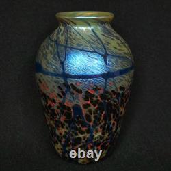 Vintage Signed Eric Dandurand 1999 Phoenix Studios Art Glass Vase 7.25