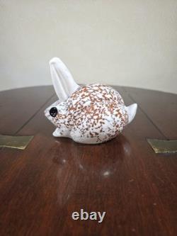 Vintage Signed Glasform John Ditchfield Mottled Art Glass Rabbit Figurine