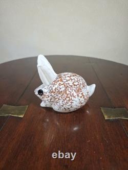 Vintage Signed Glasform John Ditchfield Mottled Art Glass Rabbit Figurine