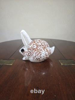 Vintage Signed Glasform John Ditchfield Mottled Art Glass Rabbit Figurine