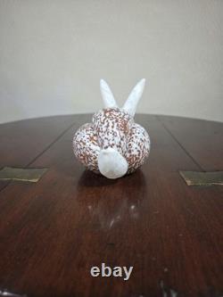 Vintage Signed Glasform John Ditchfield Mottled Art Glass Rabbit Figurine