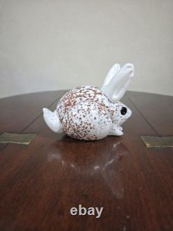Vintage Signed Glasform John Ditchfield Mottled Art Glass Rabbit Figurine