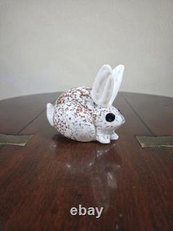 Vintage Signed Glasform John Ditchfield Mottled Art Glass Rabbit Figurine