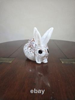 Vintage Signed Glasform John Ditchfield Mottled Art Glass Rabbit Figurine