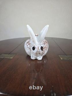 Vintage Signed Glasform John Ditchfield Mottled Art Glass Rabbit Figurine