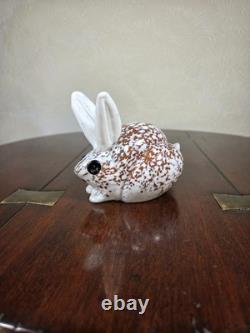Vintage Signed Glasform John Ditchfield Mottled Art Glass Rabbit Figurine