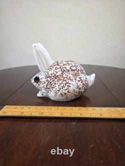 Vintage Signed Glasform John Ditchfield Mottled Art Glass Rabbit Figurine
