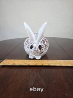 Vintage Signed Glasform John Ditchfield Mottled Art Glass Rabbit Figurine