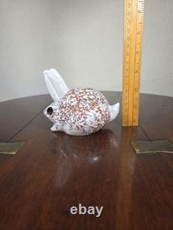 Vintage Signed Glasform John Ditchfield Mottled Art Glass Rabbit Figurine