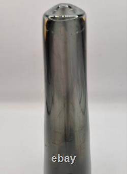 Vintage Signed Nils Landberg Sommerso Vase for Orrefors In Dusk Grey 1960s MCM