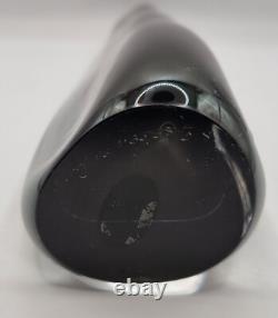 Vintage Signed Nils Landberg Sommerso Vase for Orrefors In Dusk Grey 1960s MCM