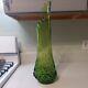 Vintage Smith Green Glass Diamond Swung Vase
