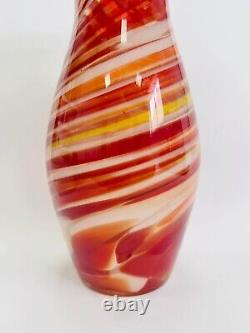 Vintage Soviet Art Glass Colored Vase Home Decor Made in Ukraine 23 cm