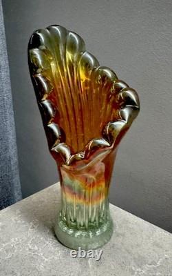 Vintage Soviet Tiny Mid-Century Art Glass Vase Desk Space Age Decor SPLASH Vase